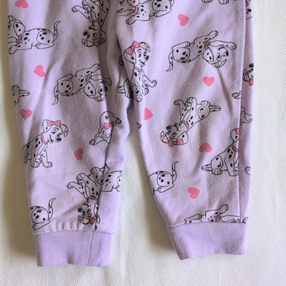 disney 101 dalmatians purple printed comfy joggers pants 12 months baby girl - Picture 2 of 5